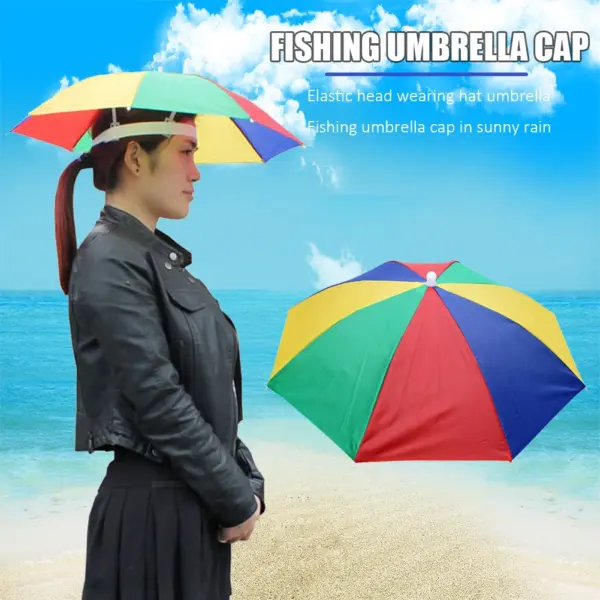 Outdoor Foldable Sun & Rain Umbrella Hat for Women - Image 2