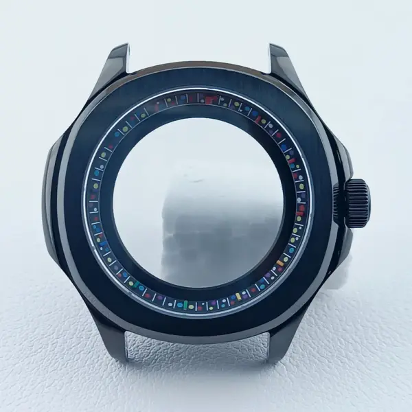39.5mm Silver Black NH35 Watch Case with Sapphire Glass - Image 14