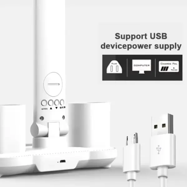 Foldable USB Desk Lamp with Clock and Night Light - Image 5