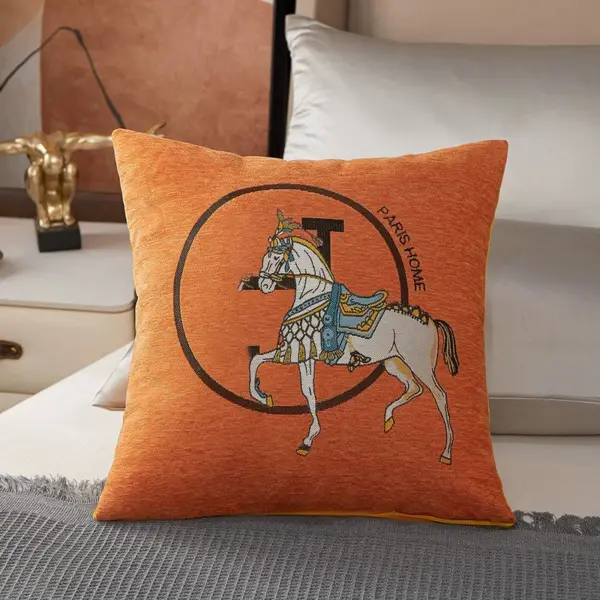 Luxury Horse Embroidery 45cm Cushion Cover - Image 7