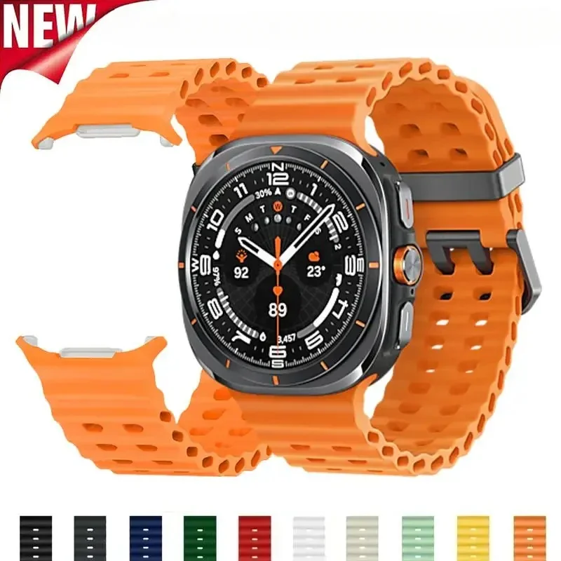 Ocean Silicone Band for Samsung Galaxy Watch 7 Ultra 47mm 4 Ocean Silicone Band for Samsung Galaxy Watch 7 Ultra 47mm - Image 4