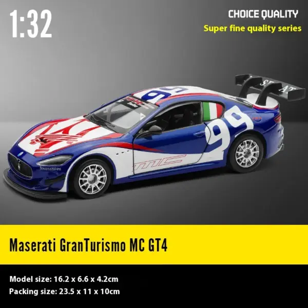 1:32 Maserati GranTurismo MC GT4 Diecast Model Car - Image 9