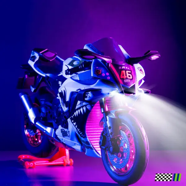 1:10 Yamaha YZF-R1 Kawasaki H2R Diecast Motorcycle Model - Image 5