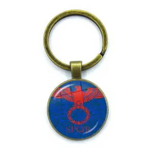 Retro SPQR Roman Legion Glass Pendant Keychain 30 S190e31b7be634d0da7a6755f6be02658n
