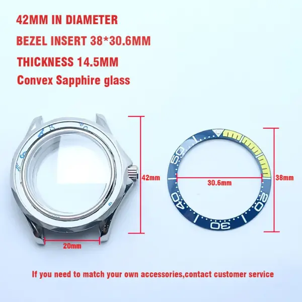 42mm Men's Watch Case for NH34/NH35/NH36 Movements - Image 6