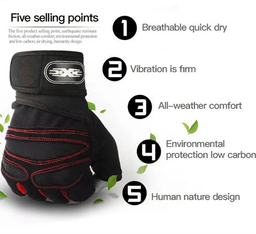 Unisex Fitness Half Finger Gloves for Workout 5 Unisex Fitness Half Finger Gloves for Workout - Image 5