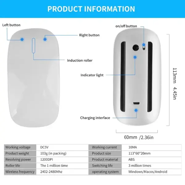 Wireless Silent Bluetooth Mouse for Mac and PC - Image 3