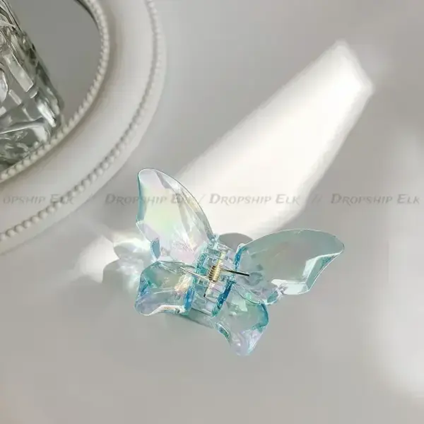 Large Transparent Butterfly Mermaid Hair Claw - Image 4