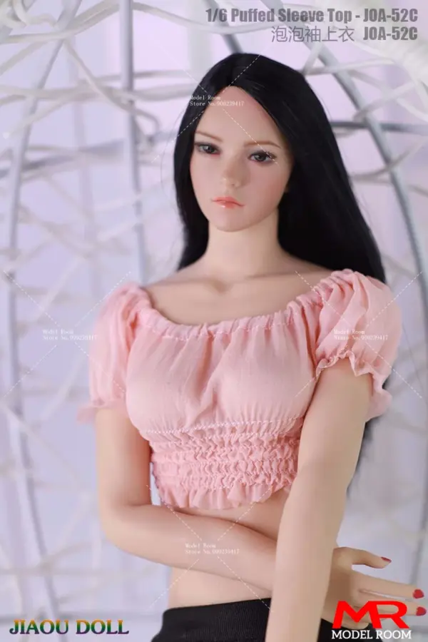 1/6 Scale Puff Sleeve Pleated T-Shirt for Action Figures - Image 9