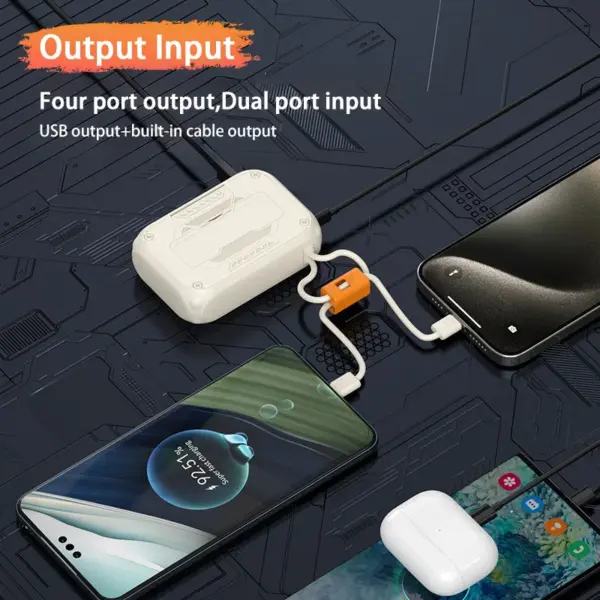 Large Capacity Mini Power Bank 30000mAh with Cables - Image 3