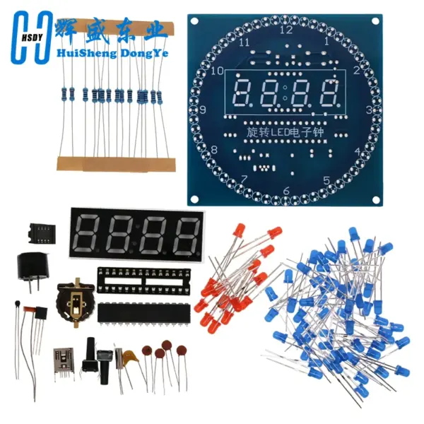 Rotating LED Alarm Clock Kit with Water Lamp - Image 5