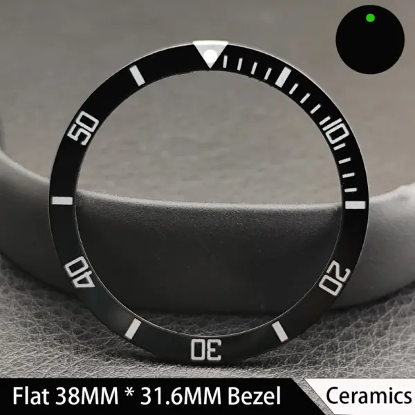 38mm Green Luminous Ceramic Watch Bezel Insert - Image 5