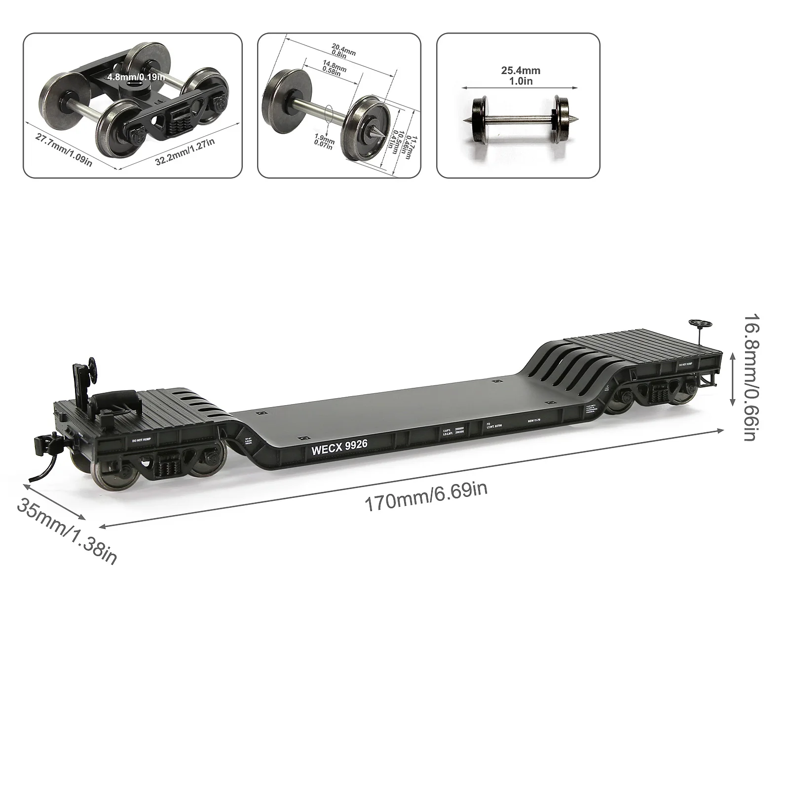 Evemodel HO Scale 1:87 Flatcar Model Railway C8770 3 Evemodel HO Scale 1:87 Flatcar Model Railway C8770 - Image 3