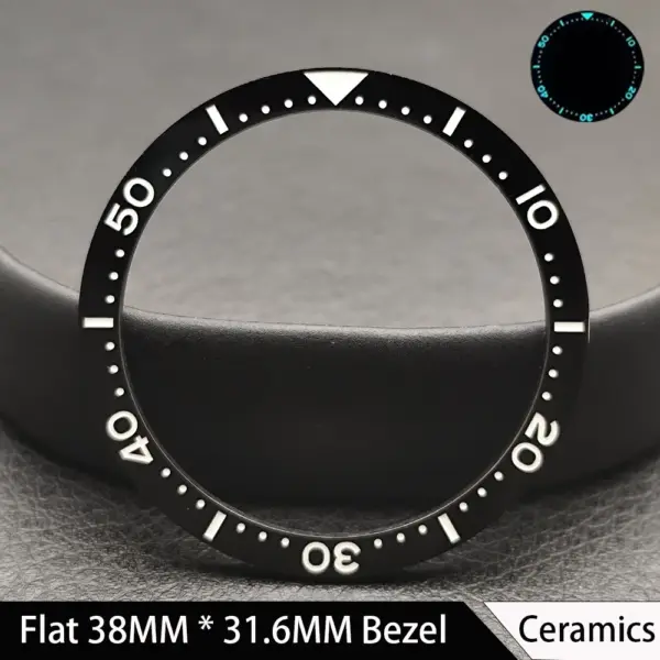 38mm Green Luminous Ceramic Watch Bezel Insert - Image 4