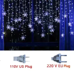 3.2M Snowflake LED Fairy Curtain Lights Waterproof Christmas Decor 20 S1d3a3a5557e74c9b9741296c18b7f0f95