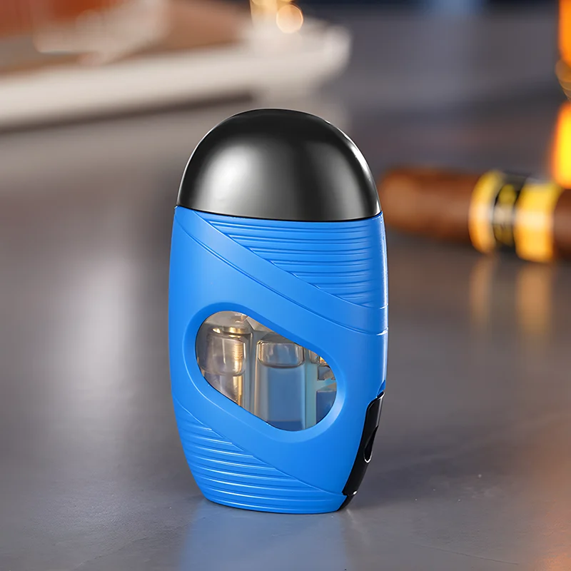 Visible Gas Windproof Cigarette Cigar Lighter Blue Flame Torch 8 Visible Gas Windproof Cigarette Cigar Lighter Blue Flame Torch - Image 8
