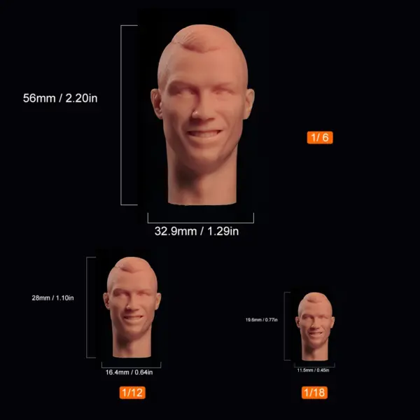 Unpainted 1/6-1/18 Anime Head Sculpt for DIY Fans - Image 22