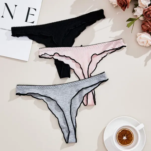 Comfortable Cotton Women's Thongs Set - Image 2