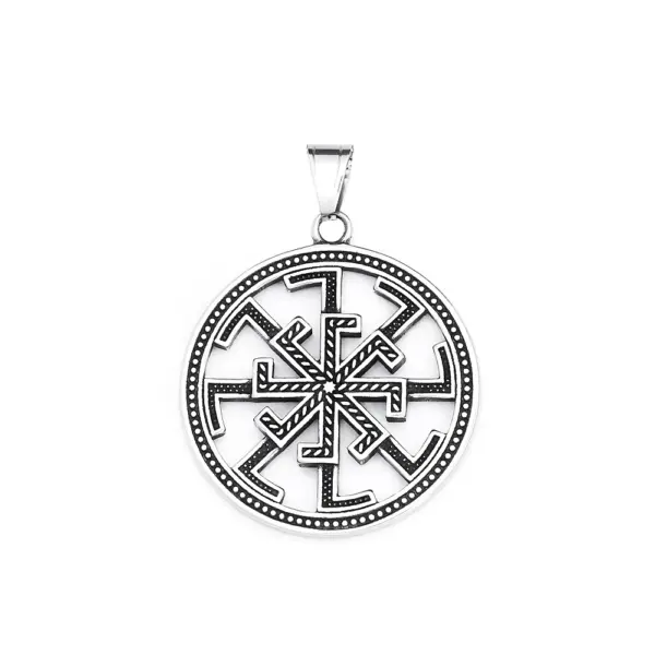 Vintage Slavic Kolovrat Pendant Necklace for Men - Image 8