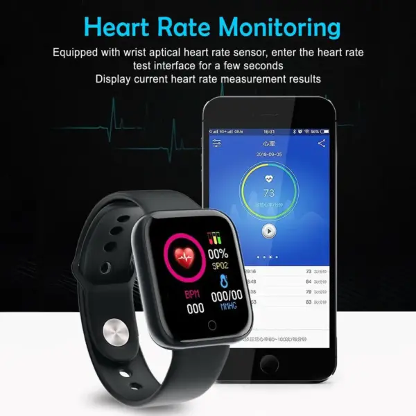 OZKVVM D20 Y68 Fitness Smartwatch with Heart Rate - Image 4