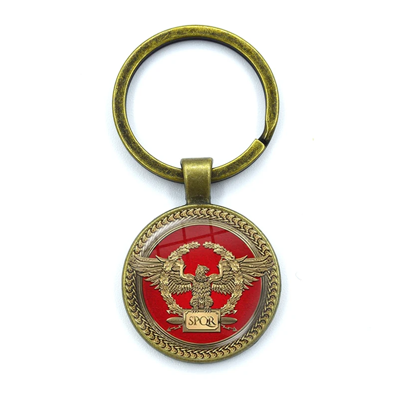 Retro SPQR Roman Legion Glass Pendant Keychain 19 Retro SPQR Roman Legion Glass Pendant Keychain - Image 19