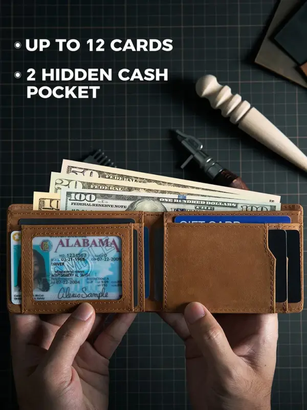 Retro Minimalist AirTag Wallet for Men - Image 2