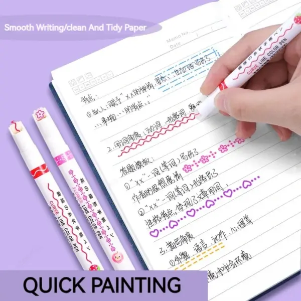 Set of 6 Color Flower Line Highlighters - Image 5
