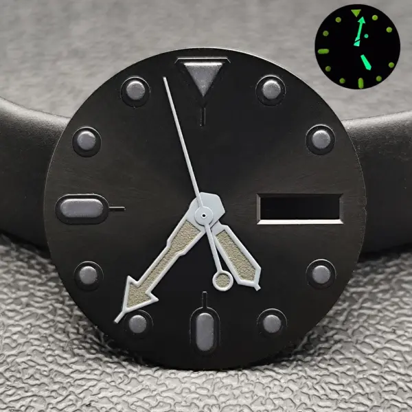 28.5mm Green/Black Dual Calendar Watch Dial for NH36 - Image 5