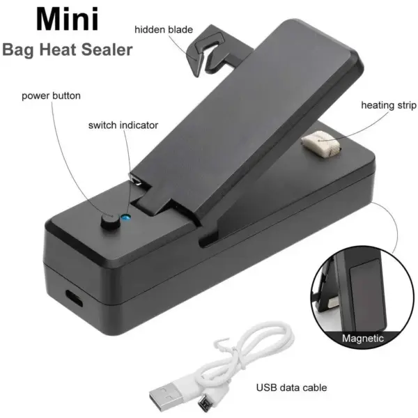 Mini Portable Bag Sealer 2-in-1 for Food Storage - Image 2