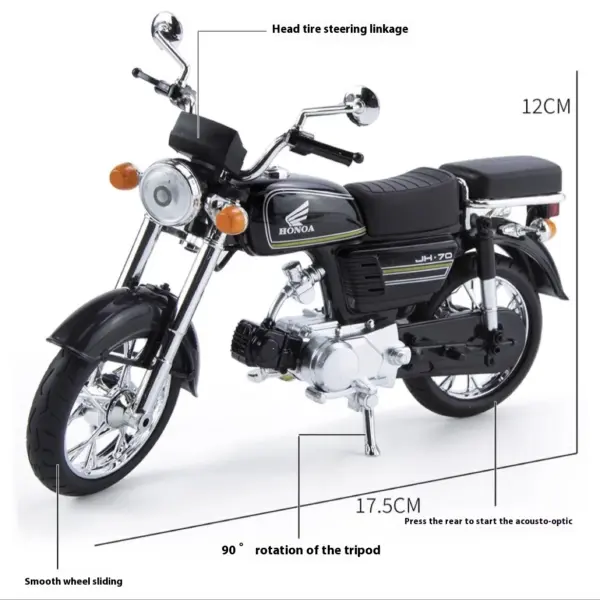 1/12 Honda JiaLing JH-70 Diecast Motorcycle Model - Image 4
