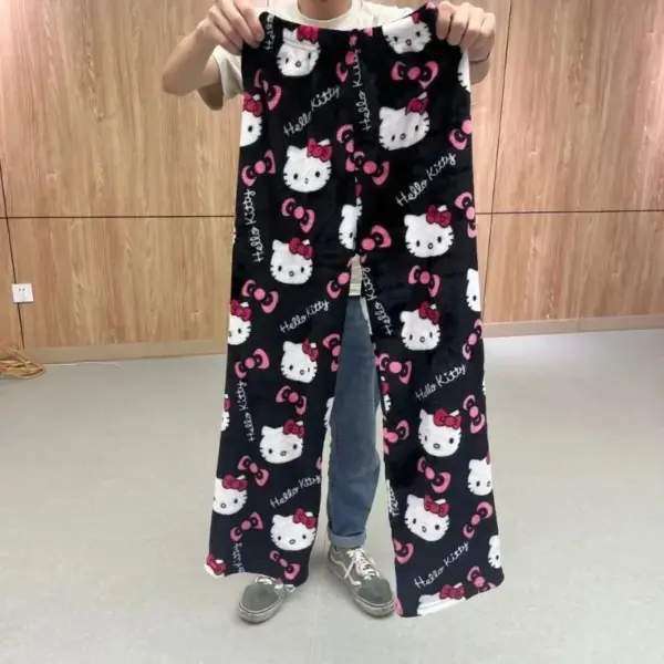 Hello Kitty Flannel Pajamas Women’s Warm Halloween Pants - Image 4