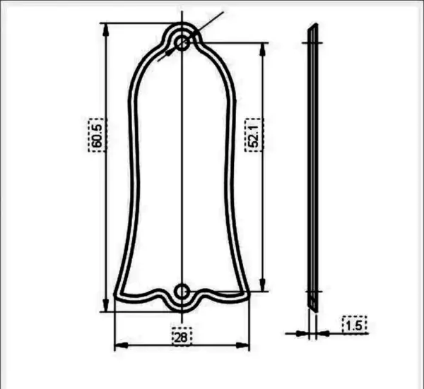 Black 2-Ply Guitar Truss Rod Cover for LP & SG - Image 4