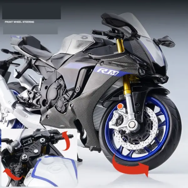1/12 Yamaha YZF-R1M 2022 Diecast Motorcycle Model - Image 3