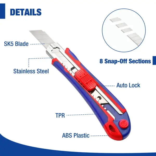 WORKPRO Retractable Utility Knife with 5 Blades - Image 2
