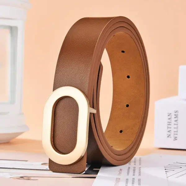 Luxury Leather Women's Belt with Square Buckle - Image 8