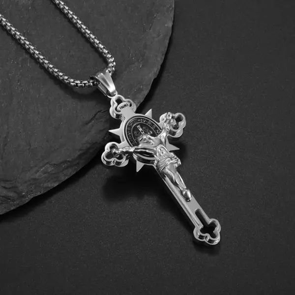 Vintage Christian Cross Stainless Steel Pendant AL20401 - Image 43