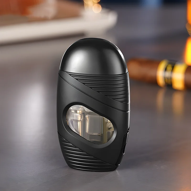 Visible Gas Windproof Cigarette Cigar Lighter Blue Flame Torch 14 Visible Gas Windproof Cigarette Cigar Lighter Blue Flame Torch - Image 14