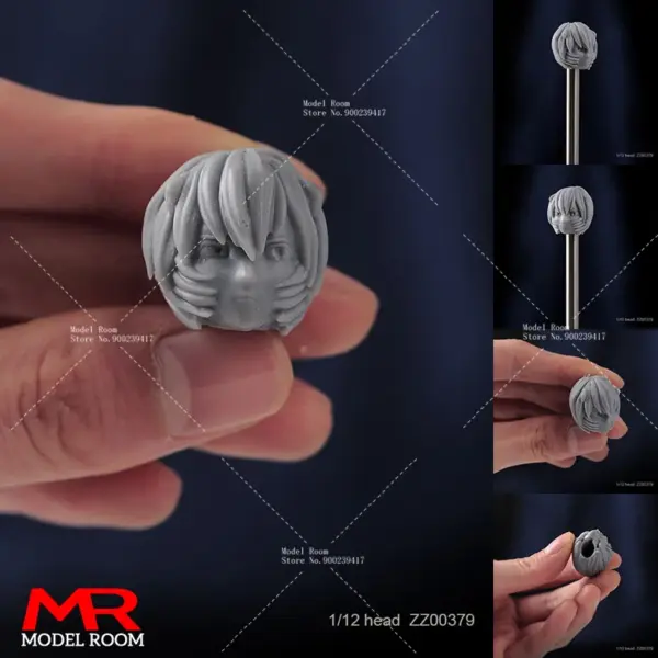 Unpainted 1/6-1/18 Anime Head Sculpt for DIY Fans - Image 3