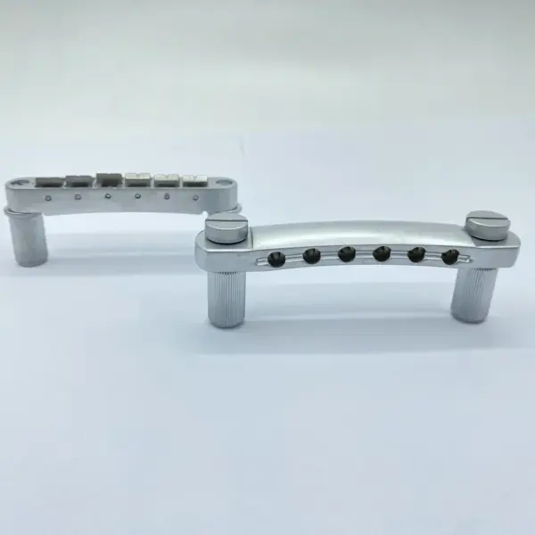 Matte Chrome Tune-O-Matic Bridge Set for LP & SG Electric Guitars - Image 2
