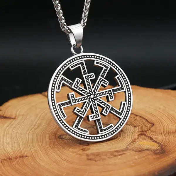 Vintage Slavic Kolovrat Pendant Necklace for Men - Image 4