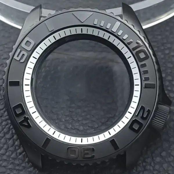 41.5mm Sapphire Crystal Watch Case for NH 35/36 Black Matte Finish - Image 12