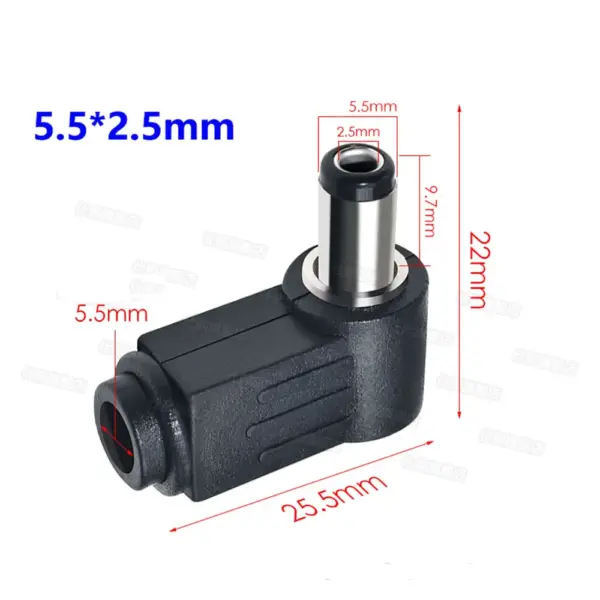 DIY DC Power Plug Wiring Set with 90° Elbow - Image 6