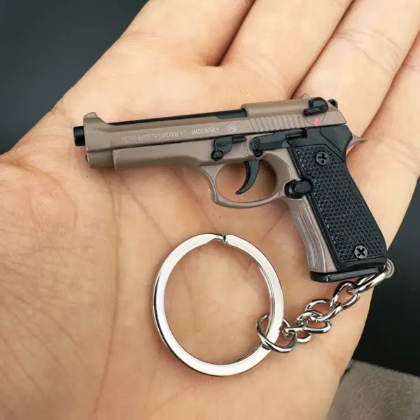 Alloy 1:4 92F Pistol Keychain Fidget Toy - Image 7