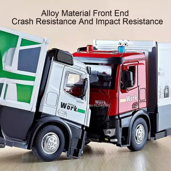 1:18 Scale Container & Garbage Truck Model Toy - Image 4