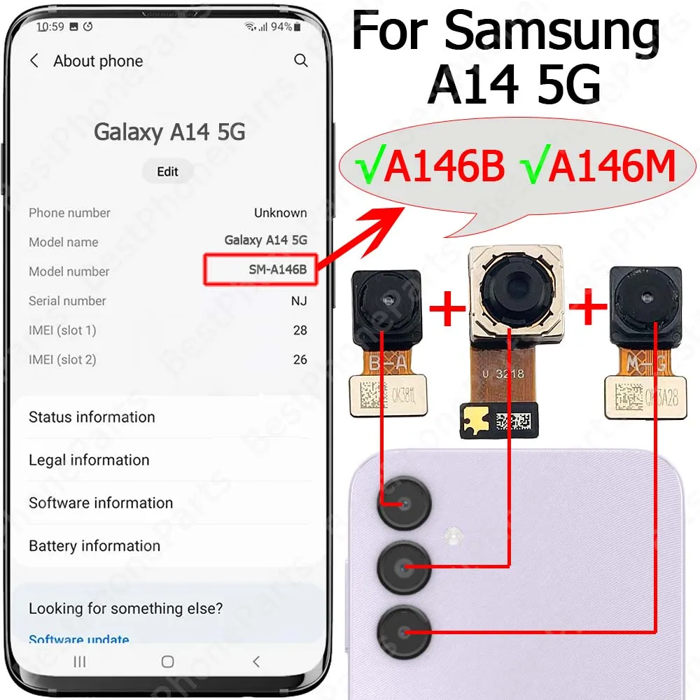 Samsung Galaxy A14 Rear Camera Module A146 Series 13 Samsung Galaxy A14 Rear Camera Module A146 Series - Image 13