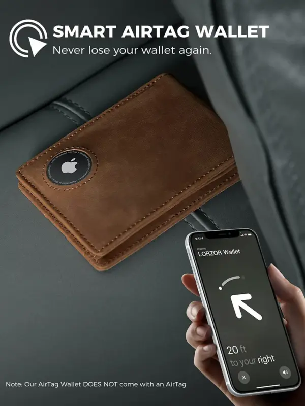 Retro Minimalist AirTag Wallet for Men - Image 5