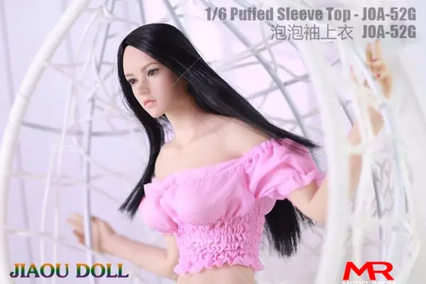 1/6 Scale Puff Sleeve Pleated T-Shirt for Action Figures - Image 6