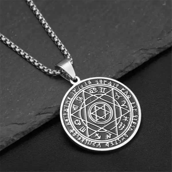 Vintage Nordic Rune Compass Necklace AL18514 - Image 21