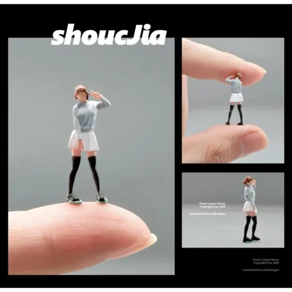 1/64 Diorama Miniature Girl in Uniform Figure - Image 3