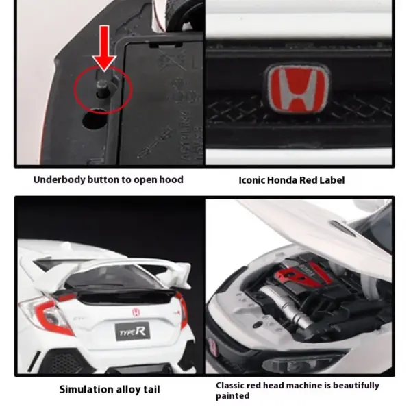 1:32 Honda Civic Type-R Diecast Alloy Model - Image 2
